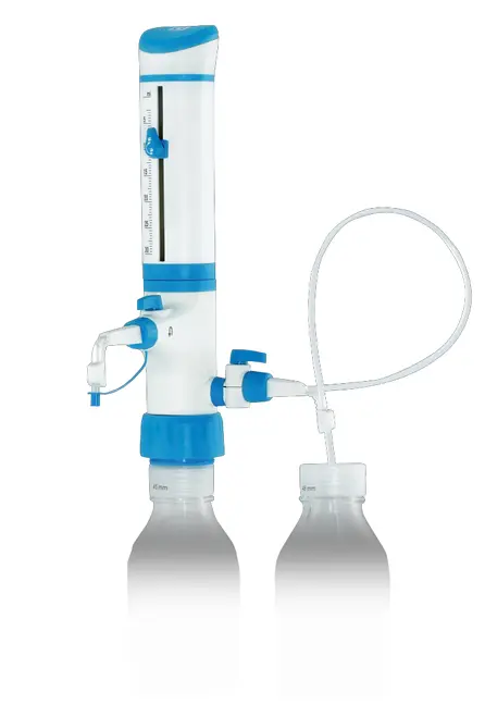 Bottle Top Dispenser with Dual Inlet Technology and Recirculating Valve, Volume Range 1mL - 10mL